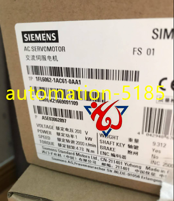 #ad Siemens 1.0KW non band brake 1.0KW motor 1FL6062 1AC61 0AA1 New FedEx or DHL $1148.00