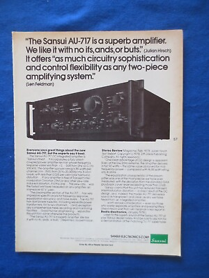 #ad Sansui AU 717 Integrated Amp Magazine Ad Audio October 1978 Original C $25.75