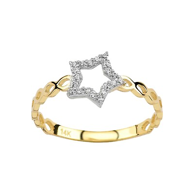 #ad 14k Solid Gold Star Ring Star Ring Minimalist Real Ring Star Ring for Women $178.20