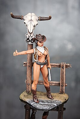 #ad Action Figure Girl on Road 66 Collectible Miniature Painted 1 32 scale 95 mm $74.90