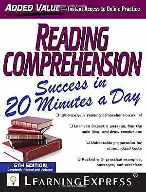 #ad Reading Comprehension Success in 20 Paperback by Learning Express Llc Good $4.53