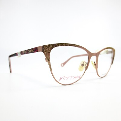#ad Betsey Johnson Love Bird Eyeglasses Floral pink cat eye Frames 52 15 135 $89.99