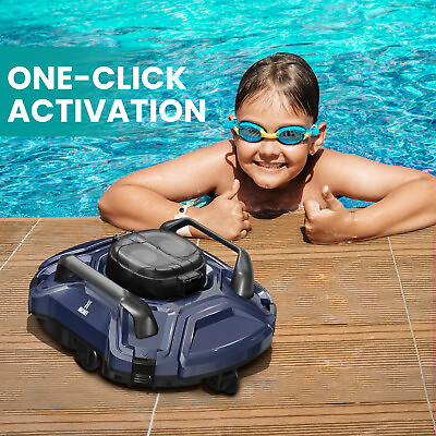 #ad Cordless Robotic Pool Vacuum Automatic Pool Cleaner Self Parking LED Indicator $231.52