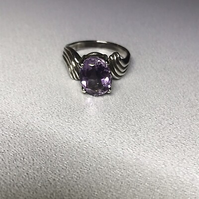 #ad size 6.75 vintage 925 sterling silver Amethyst ring $24.99