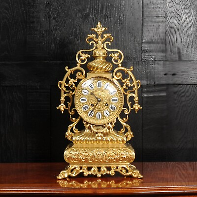 #ad Antique French Gilt Bronze Baroque Clock $2995.00