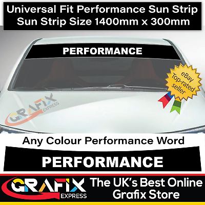 #ad MATTE BLACK PERFORMANCE SUN STRIP 1400mm x 300mm CAR WINDSCREEN WINDOW SUN STRIP GBP 14.99
