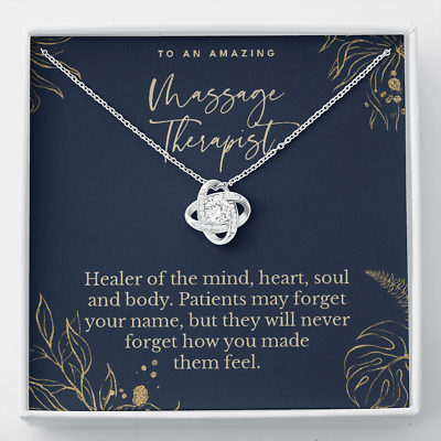 #ad Massage therapist appreciation gift love knot pendant necklace retirement gift $73.43