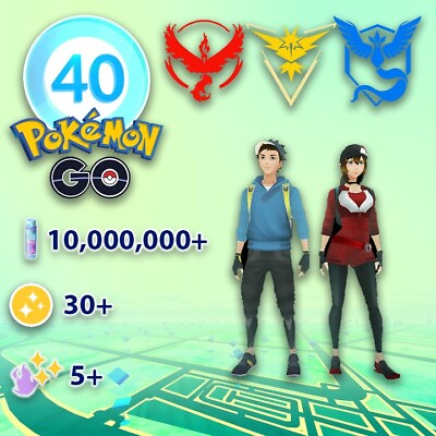 #ad Pokemon 🔥Level 40🔥 GO Starter 10 Million Stardust✨30 Shinies✨ 100 IVPTC C $16.99