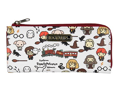 #ad Harry Potter Wallet Allover Chibi Character Zip Closure Faux Leather Wallet $26.95