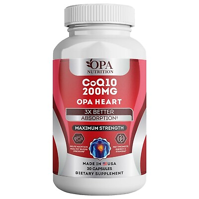 #ad OPA Heart Health Coenzyme CoQ10 200mg High Absorption Antioxidant 30 Ct. $29.99