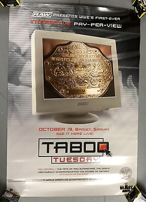 #ad 10 19 04 WWE Taboo Tuesday Poster 39 x 27 Championship Belt Ric Flair $89.99