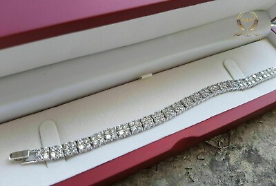 #ad 7 Inched Long Tennis Bracelet Solid 14K White Gold Round Cut 5 Carat Men amp; Women $421.95