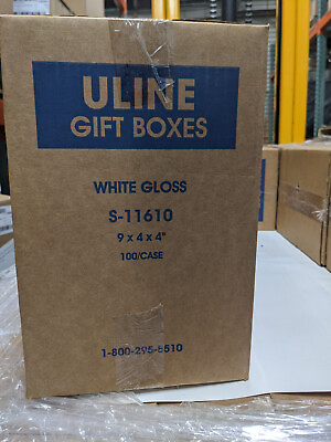 #ad #ad Uline Gift Boxes 9 x 4 x 4quot; White Gloss 100 Boxes Case S 11610 $15.00