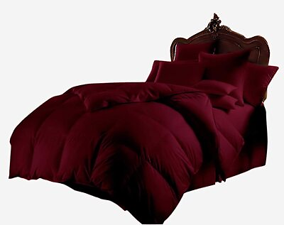 #ad Down Alternative Comforter All US Sizes amp; Wine Solid Bedding Sets 1000 TC $288.99