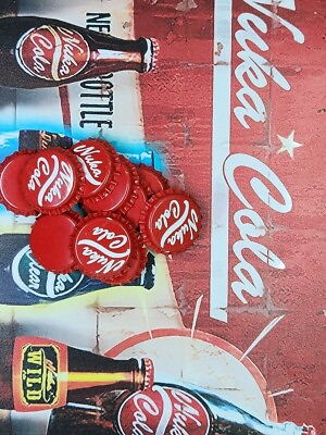 #ad Nuka Cola Bottlecaps handmade real metal red 1quot; Sold In LOT of 4s $4.00