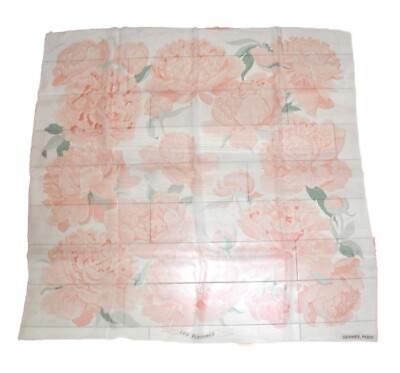 #ad Hermes Scarf Les pivoines 90 cm Chiffon Silk mousseline muslin flower peony pink $598.00
