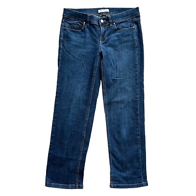 #ad White House Black Market Womens Jeans 4 Capri Noir Blue Timeless Denim $17.49