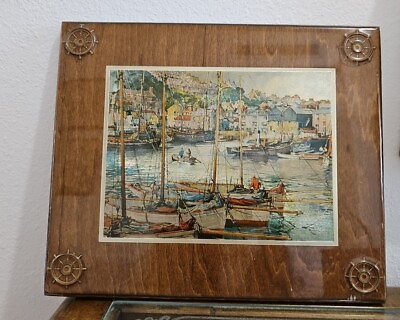 #ad Vtg Disney NAUTICAL Ships Wooden Foil Resin PLAQUE ART 10x12 by Bar Gan Products $7.70