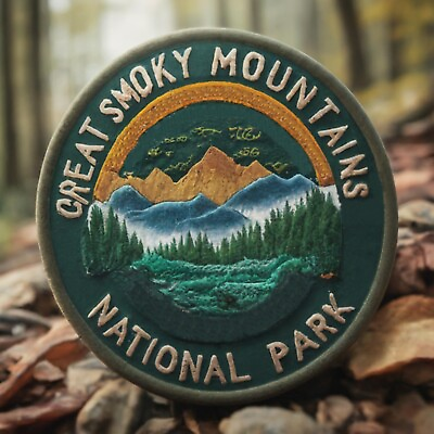 #ad Great Smoky Mountains National Park Patch Iron on Applique Nature Badge Forest $4.95