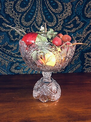 #ad Lovely Crystal Bird Compote Vintage Bowl $175.00