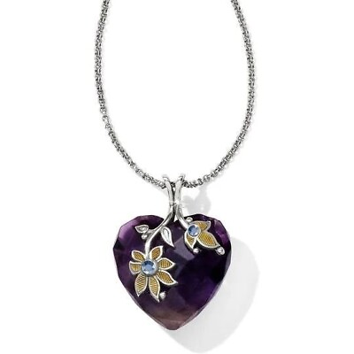#ad Brighton Indira Heart Reversible amethyst necklace NWT $118 $65.99