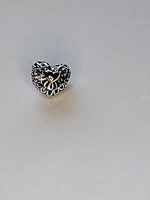 #ad Heart shaped S925 Sterling Silver charm for bracelet or necklace $35.00