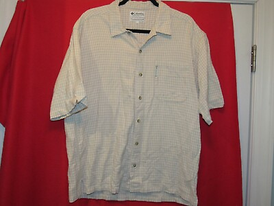 #ad Mens Columbia Button Front S S Shirt Size L $12.09