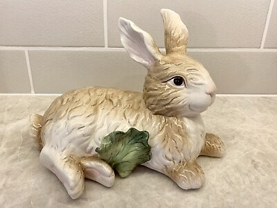 #ad Kaldun amp; Bogle Bunny Rabbit Leaf Porcelain Ceramic Figurine Easter Marked $89.95