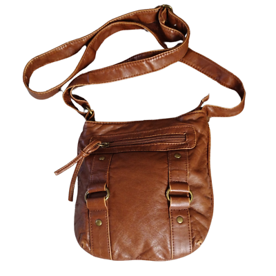 #ad Women#x27;s Crossbody Shoulder Bag Brown Soft Leather Flat Purse Zipper 8#x27; * 7.5#x27; $14.00