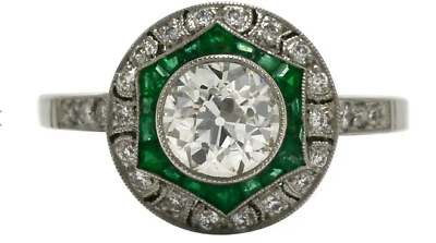 #ad 2CT Antique Cubic Zirconia amp; Emerald Engagement Ring Art Deco Style For Women#x27;s $210.00