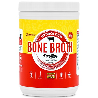 #ad Grass Fed Beef Bone Broth Protein Powder Hydrolyzed Collagen Peptides 10.59oz $18.95