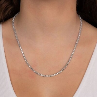 #ad 22quot; In 3 MM 30 Ct Lab Created Diamond Tennis Necklace Chain 14K White Gold Over $160.00