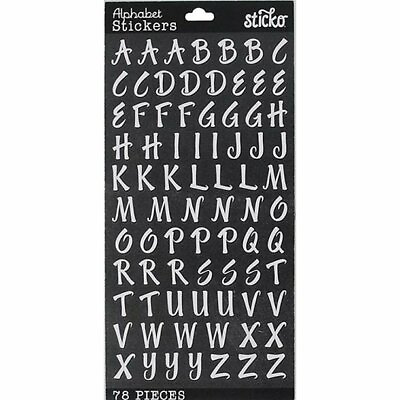 #ad Sticko White Brush Alphabet Letter Stickers Teacher Supply Crafts Scrapbook $3.25