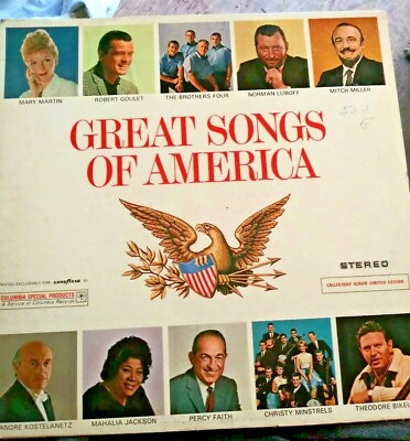 #ad Great Songs of America 33RPM LP Record CSP133 Columbia Records limited $8.00