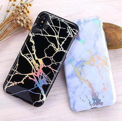 #ad Cute Marble Case For Apple IPhone Beautiful Glitter Reflecting Silicone Cover $4.99