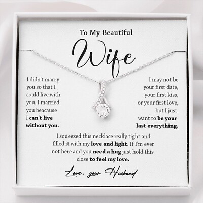 To My Wife Necklace Valentine Gift For Her Gift For Soulmate Gift Birthday $27.99