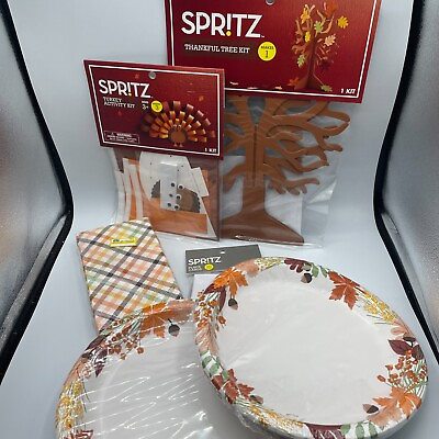 #ad Thanksgiving Friendsgiving Table Setting Centerpieces Decorations Plates Napkins $19.99