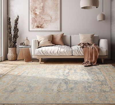 #ad LoomBloom Multi Size Hand Knotted Wool Oushak Transitional Area Rug Light Gray $1299.99