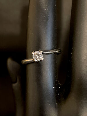 #ad 14K White Gold Diamond Engagement Promise Ring 2 Grams #505 $160.00