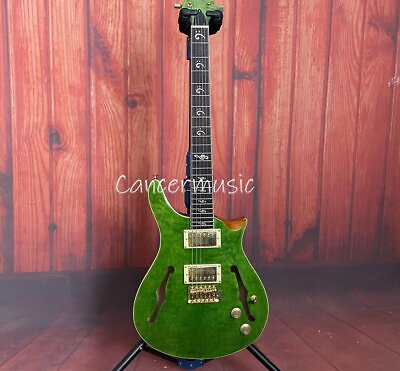 #ad Custom Paul Smith Green Electric Guitar Semi Hollow Body Quilted Maple Gold Part $265.17