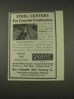 #ad 1910 Blaw Collapsible Steel Centering Co. Ad $19.99