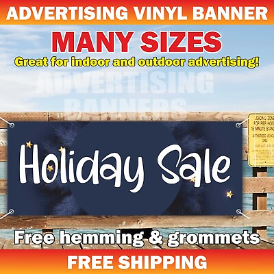 #ad Holiday Sale Advertising Banner Vinyl Mesh Sign Merry Christmas Xmas New Year $189.95