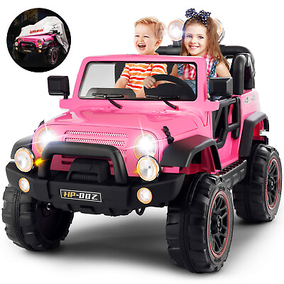 #ad 12V Battery Pink Kids Ride on Truck Car Toys Black w MP3 LED Light RC Cover $279.90