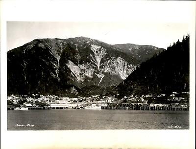 #ad LG913 1936 Original Winter and Pond Co Photo JUNEAU ALASKA VIEW FROM HARBOR $20.00