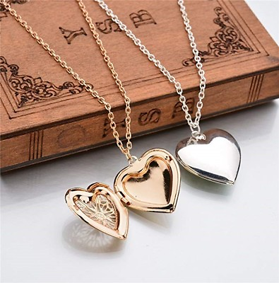 #ad #ad Necklace Locket Steel Stainless Pendant Style Silver Heart Photo 18quot; Heart $6.99