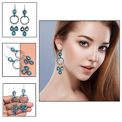 #ad 925 Silver Blue London Topaz Sterling Gemstone Earring Earrings Jewelry $34.79
