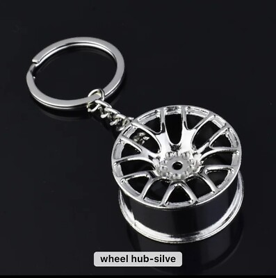 #ad Creative Wheel Hub Rim Model Car Key Chain Cool Gift Mans Keychain Gun Colorful $8.99