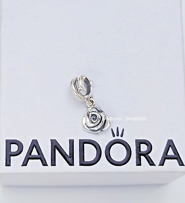 #ad NEW 100% Authentic PANDORA Brand 925 Silver Rose in Bloom Dangle Charm 793213C00 $29.75