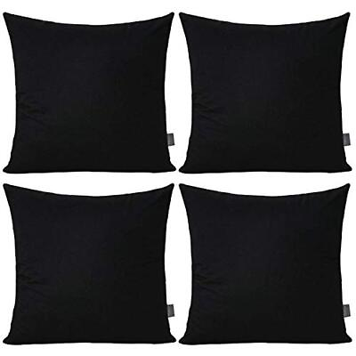 #ad 4 Pack 100% Cotton Comfortable Solid Decorative Throw Pillow Case Square Cush... $18.38