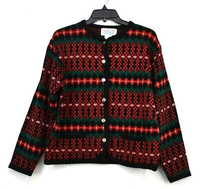 #ad Tally Ho Womens Button Front Long Sleeve Comfort Fit Casual Cardigan Sweater L $22.99